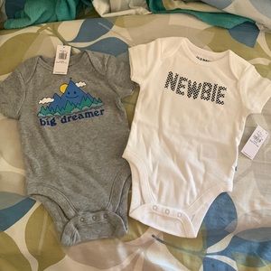 Two NWT 3-6 baby onesies